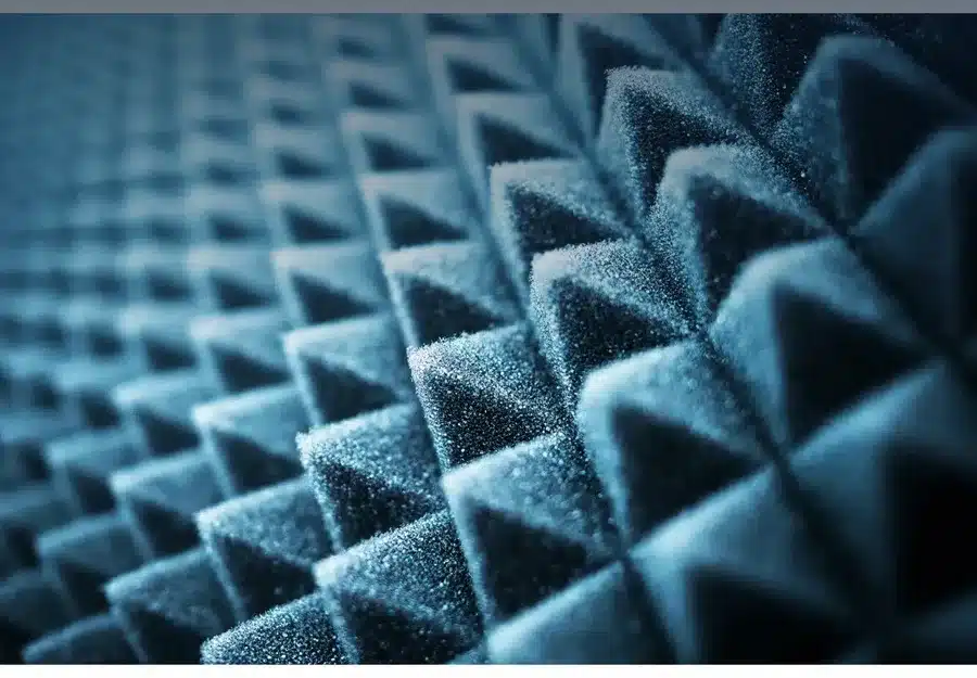 Mousse acoustique pyramidale bleue, matériau d'absorption sonore
